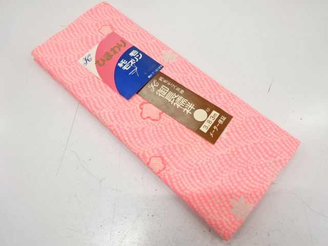 JAPANESE KIMONO / ANTIQUE BOLT FOR JUBAN / UME & MAPLE WITH HITTA PATTERN